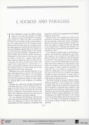 I. Sources and parallels