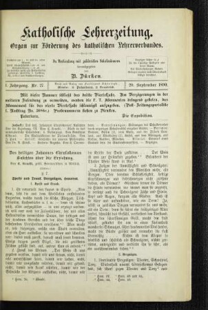 ¬Des¬ heiligen Johannes Chrysostomus Ansichten über die Erziehung : (Schluß)