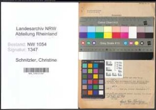 Entnazifizierung Christine Schnitzler , geb. 01.08.1891 ()