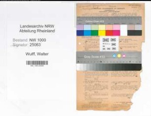 Entnazifizierung Walter Wulff, geb. 30.04.1909 (Bankangest.)