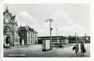 Coswig. Bahnhofstraße und Bahnhof