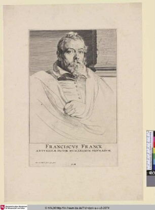 Franciscus Franck [Porträt des Malers Frans Francken dem Älteren; Frans Francken the Elder; Portret van Frans Francken I]