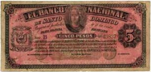 Geldschein, 5 Pesos, 1889 - 1912?