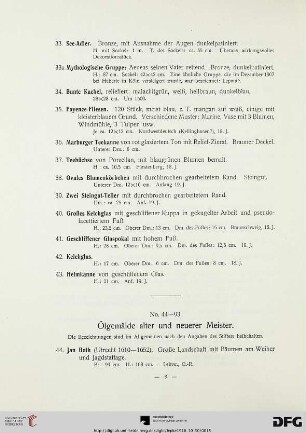 Ölgemälde alter und neuerer Meister (Nr. 44-93)