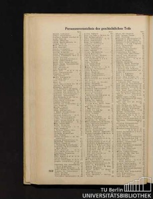 Personenverzeichnis des geschichtlichen Teils