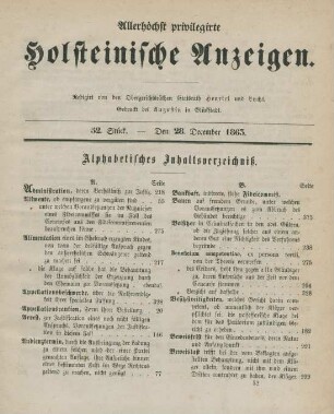 Alphabetisches Inhaltsverzeichniß