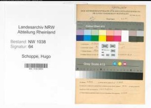 Entnazifizierung Hugo Schoppe , geb. 13.12.1892 (Verwaltungsangestellter)