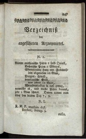 Verzeichniß der angeführten Arzneymittel.