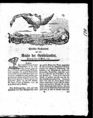 März, 1751. Dreyzehntes Stück