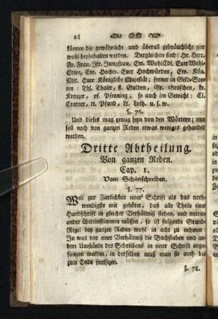 Dritte Abtheilung: Von ganzen Reden