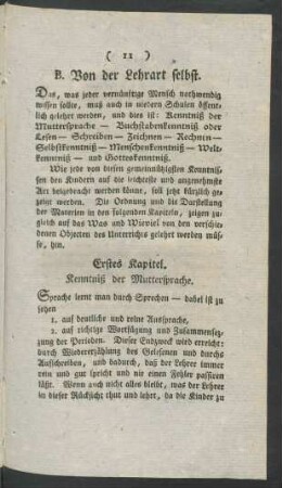 Erstes Kapitel. Kenntniß der Muttersprache