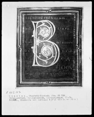 Perikopenbuch — Zierseite mit Initiale B, Folio 139