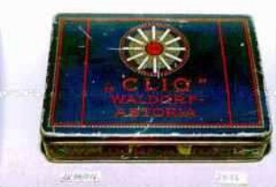 Blechdose für "100 CIGARETTES 'CLIO' WALDORF-ASTORIA"