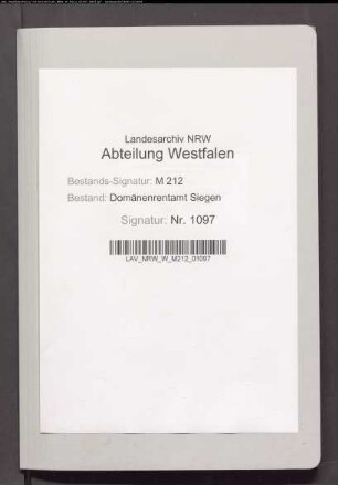 Rechnung der Königlichen Domänen-Rentei Siegen für 1814