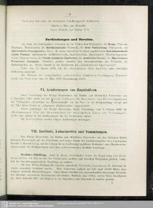 VI. Aenderungen von Regulativen