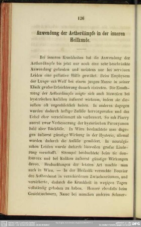 Anwendung der Aetherdämpfe in der inneren Heilkunde