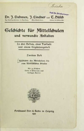 H. 2: Geschichte des Mittelalters bis zum Westfälischen Frieden
