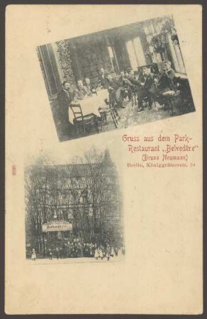 Ansichtskarte Restaurant „Belvedère“, Königgrätzer Straße, Stresemannstraße [1/2]