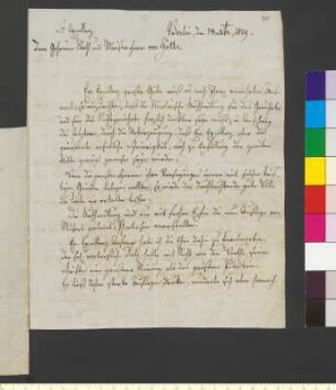 Brief von Parthey, Daniel Friedrich an Goethe, Johann Wolfgang von