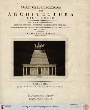 Marci Vitruvii Pollionis De architectura libri decem