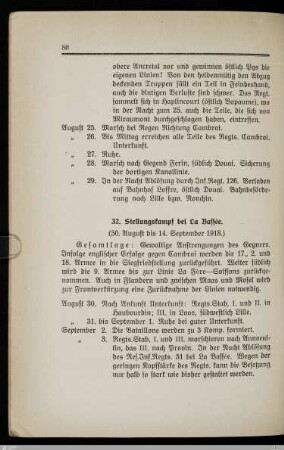 32. Stellungskampf bei La Bassée