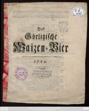 Das Görlitzische Waizen-Bier