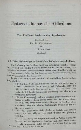 Das Problema bovinum des Archimedes.