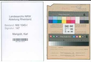 Entnazifizierung Karl Mangold , geb. 25.08.1901 (Ingenieur)