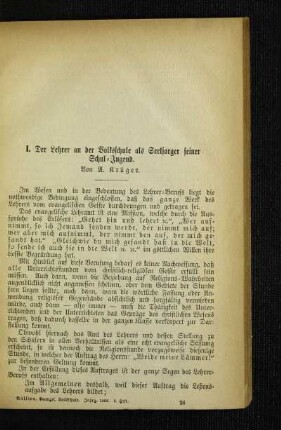 ¬Der¬ Lehrer an der Volksschule als Seelsorger seiner Schul-Jugend