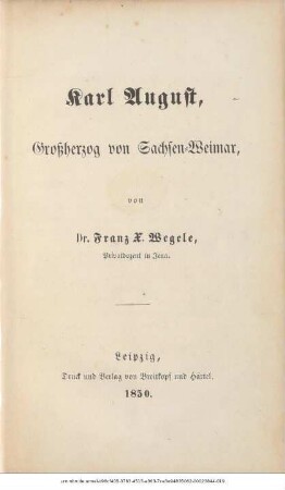 Karl August, Großherzog von Sachsen-Weimar