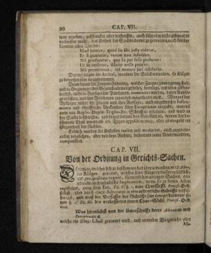 Cap. VII. Von der Ordnung in Gerichts-Sachen.