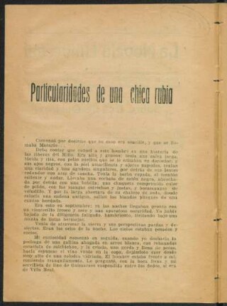 Particularidades de una chica rubia