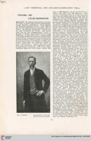 Personal- u. Atelier-Nachrichten - Von Ausstellungen und Sammlungen - Denkmäler