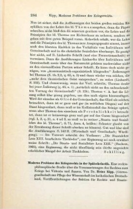 284-286 [Rezension] Kipp, Heinz, Moderne Probleme des Kriegsrechts in der Spätscholastik