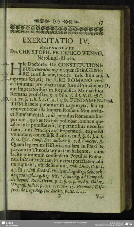 Exercitatio IV. De Constitutionibus