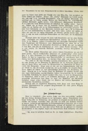 Zur Alkoholfrage