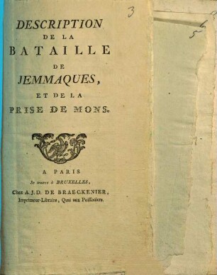 Description De La Bataille De Jemmaques, Et De La Prise De Mons