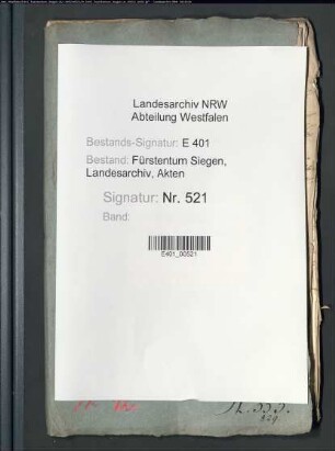 Überprüfung des Rechnungswesens und Admodiation der herrschaftlichen Domanialien im katholischen Landesteil des Fürstentums Nassau-Siegen