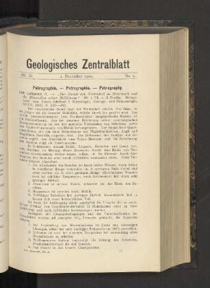 1. November 1910. No. 5.