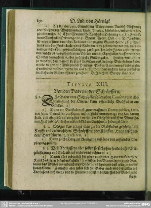 Titulus XIII. Von den Badern oder Schröpffern