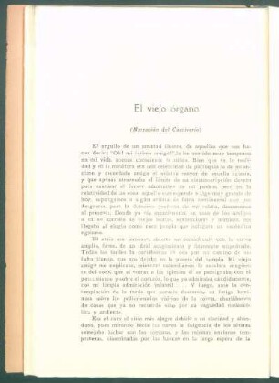 El viejo organo : (Narración del Cautiverio)