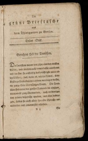 Erstes Stük.