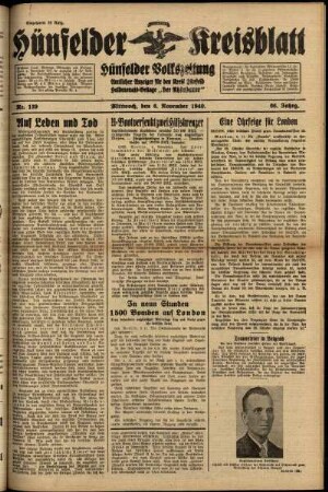 Ausgabe vom Mittwoch, den 06. November 1940.