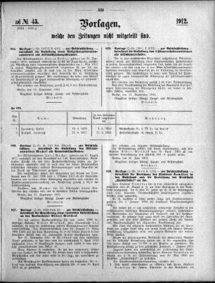 Anlage: ad No. 43 (824-830), Vorlagen, welche den Zeitungen nicht mitgeteilt sind