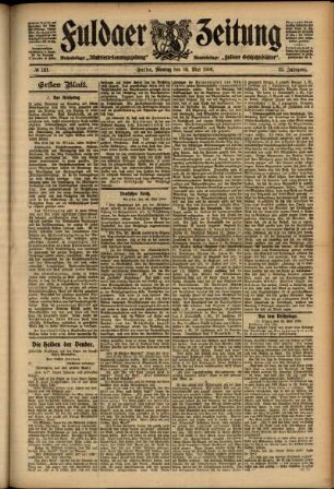 Erste Ausgabe vom Montag, den 28. Mai 1906.