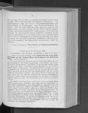 Sitzung am 27. Februar 1900.