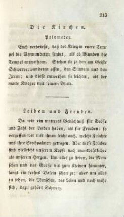 Leiden und Freuden