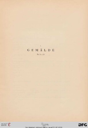 Gemälde (Nr. 1-15)