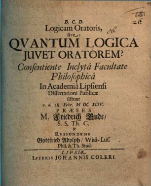 Logicam oratoris, sive: Quantum logica iuvet oratorem?