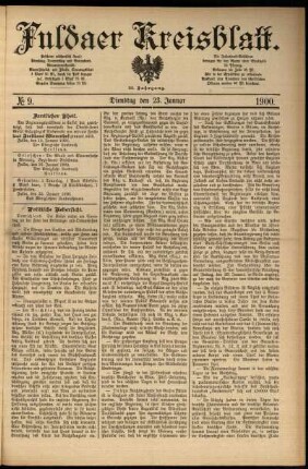 Ausgabe vom Dienstag, den 23. Januar 1900.